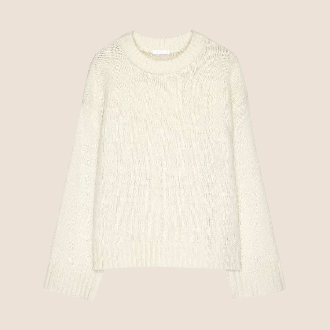 Gebreide trui van wolmix met ronde hals