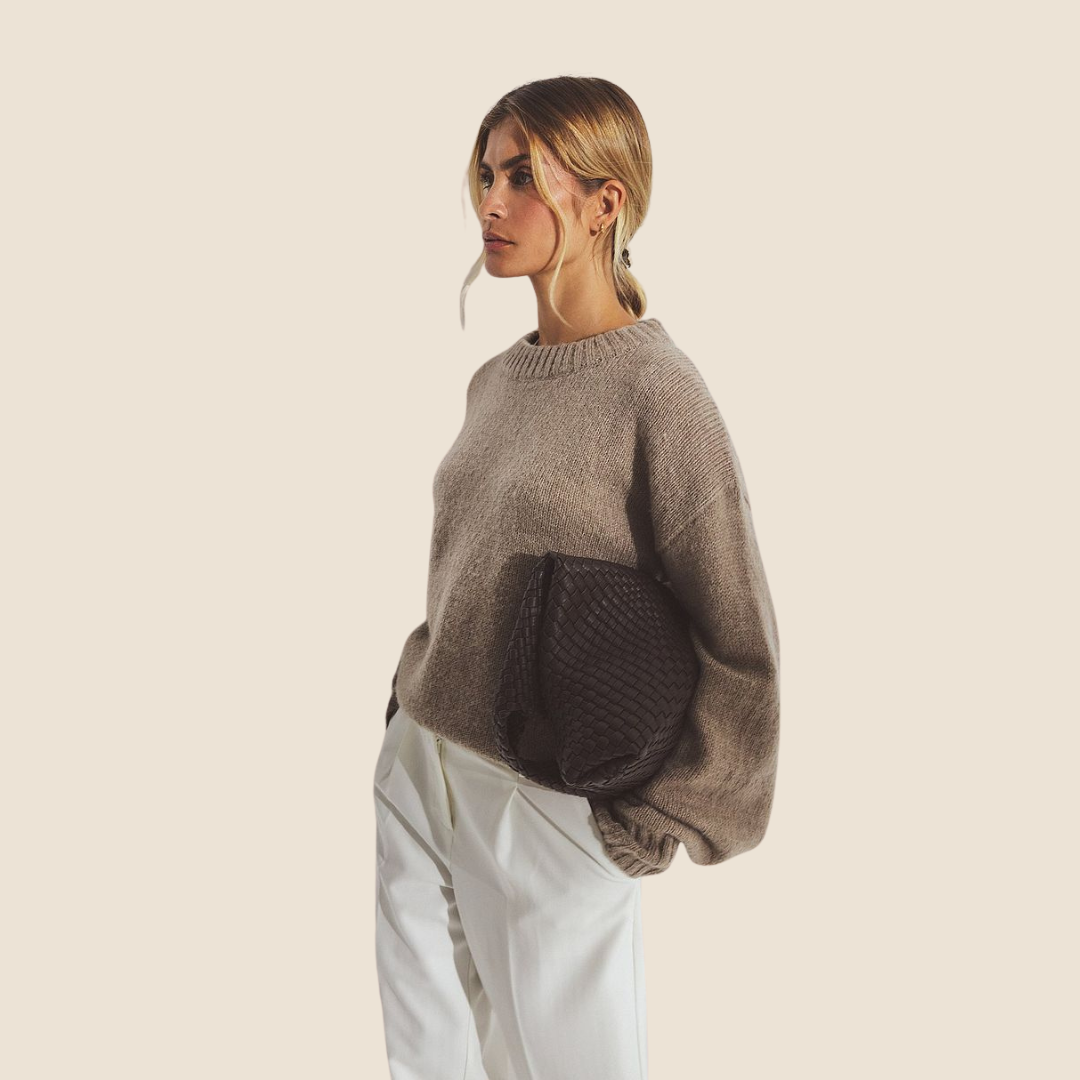 Gebreide trui van wolmix met ronde hals