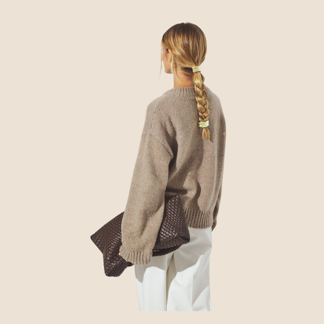 Gebreide trui van wolmix met ronde hals